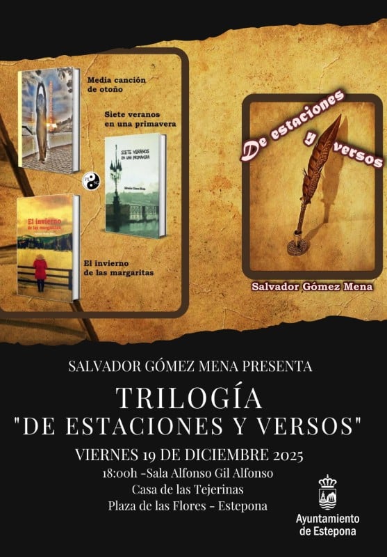 Der Esteponero-Autor Salvador Gómez Mena stellt in der Casa de Las Tejerinas seine Poesie-Trilogie „De estaciones y versos“ vor.
